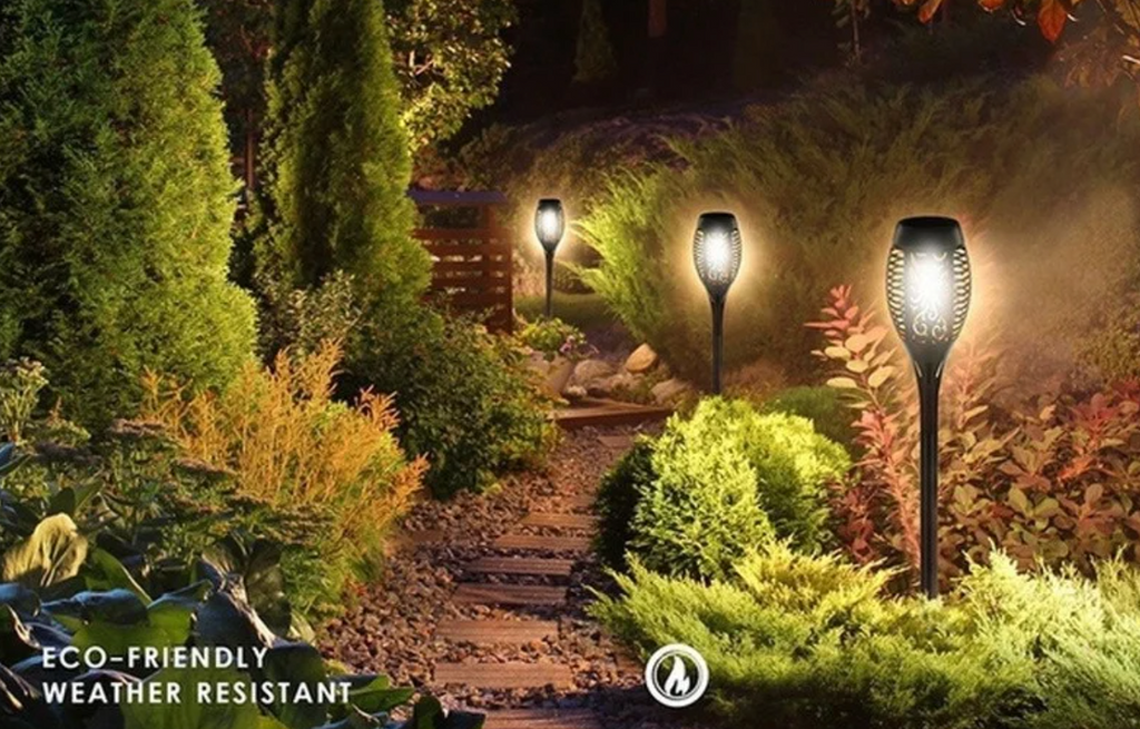 Iluminação Solar para Caminho Externo - Tocha de Fogo Decorativa energy express