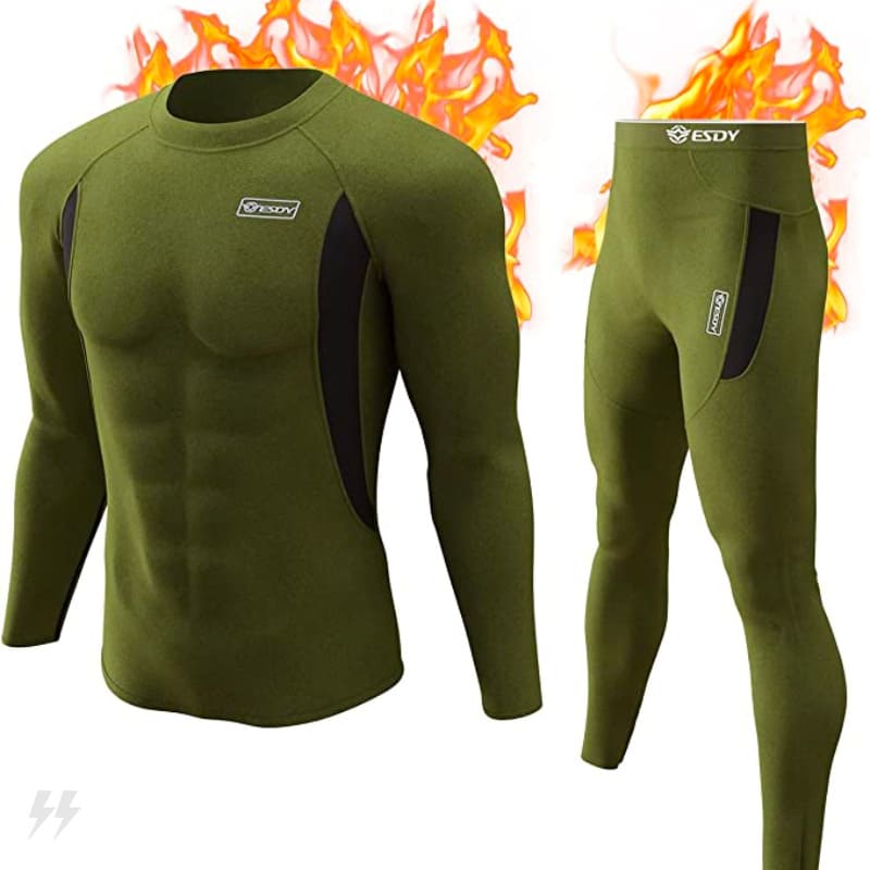 Conjunto Térmico Masculino Liso Calça e Camisa energy express verde