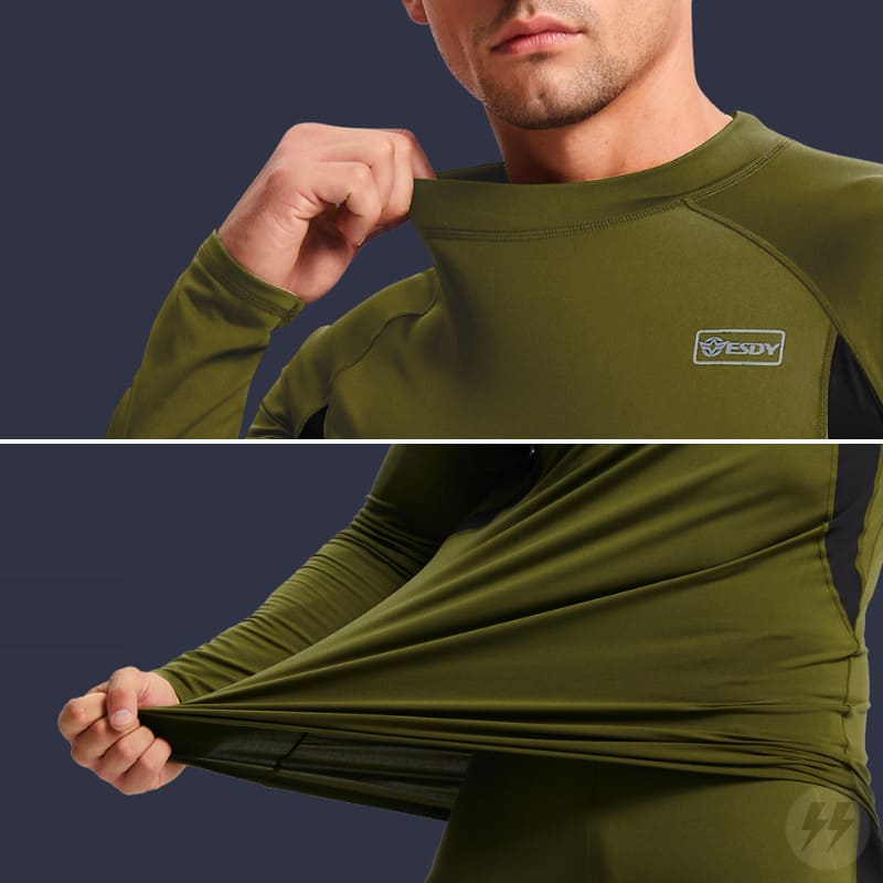 Conjunto Térmico Masculino Liso Calça e Camisa energy express verde