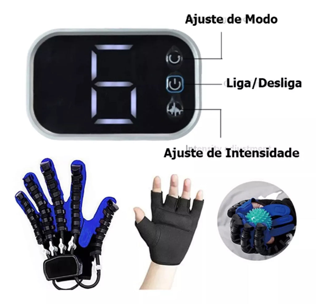 Exercitador de Dedos e Mão - Luva Robótica para Reabilitação avc hemiplegia energy express