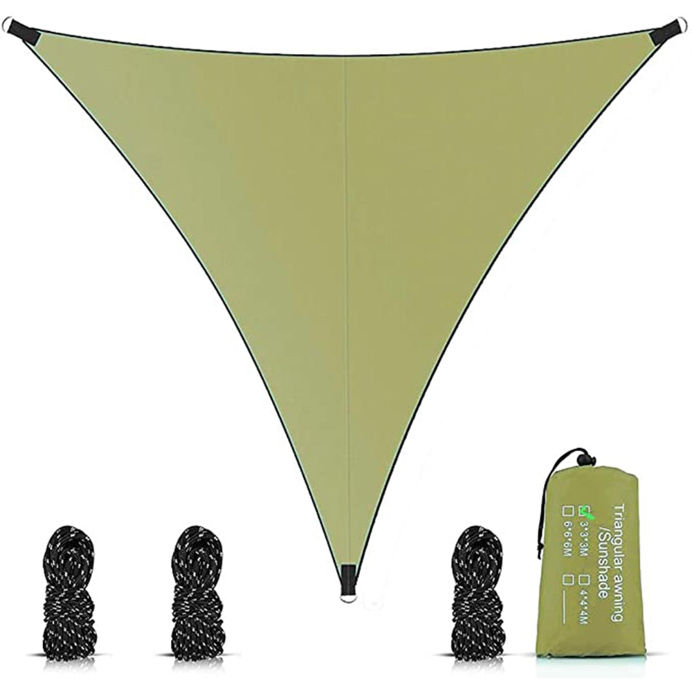 Tenda Suspensa Triangular de Proteção Solar Impermeável com Material Refletivo em Cor Prata verde militar energy express