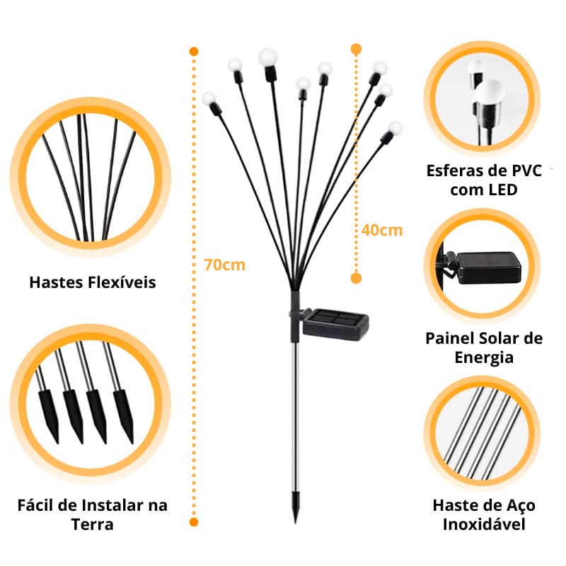Luminária Externa Solar para Jardim - Luz Solar para Jardim Energy Express