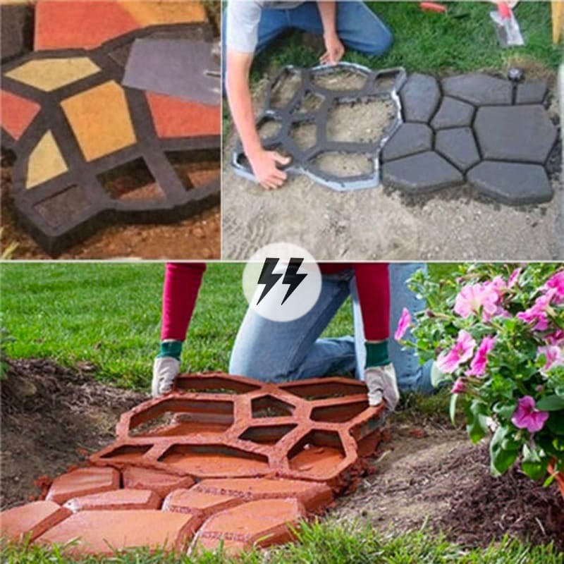 Molde de Pavimentação de Concreto para Caminhos de Pedra Personalizados - Ideal para Jardins e Exteriores