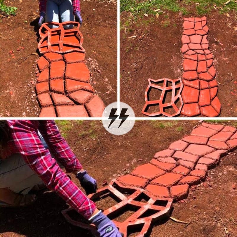 Molde de Pavimentação de Concreto para Caminhos de Pedra Personalizados - Ideal para Jardins e Exteriores