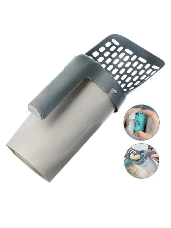 Pá Higiênica para Gatos com Dispenser Embutido + Saco Coletor Descartável Energy Express