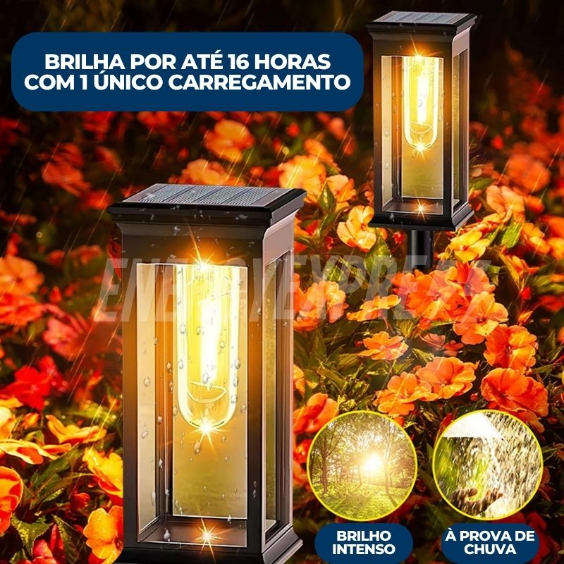 Poste Iluminação de Jardim - Luz Solar para Caminho Externo ENERGY EXPRESS