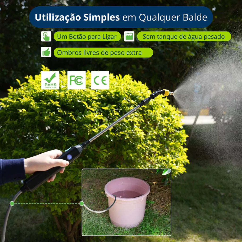 Pulverizador de Jardim Elétrico Portátil Recarregável com Mangueira - 3 Bicos energy express