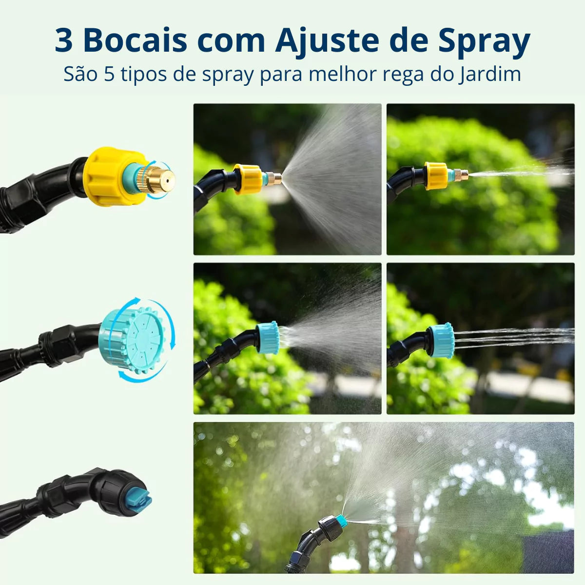 Pulverizador de Jardim Elétrico Portátil Recarregável com Mangueira - 3 Bicos energy expressPulverizador de Jardim Elétrico Portátil Recarregável com Mangueira - 3 Bicos energy express