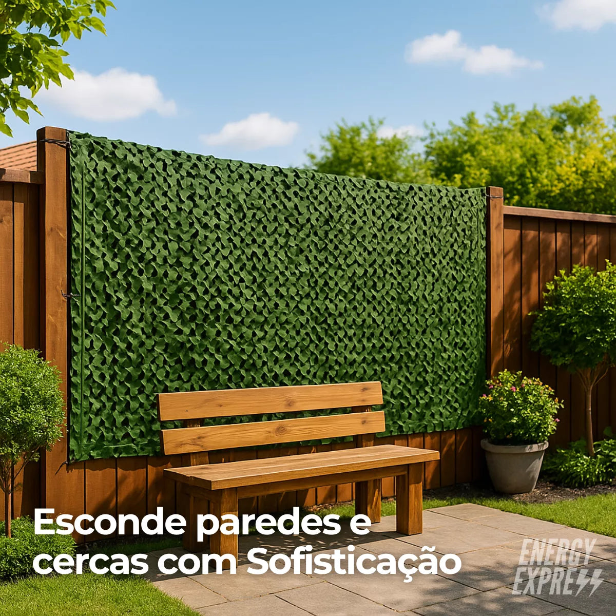 Rede Camuflada tela Decorativa para Sombreamento de Jardim, Horta, Garagem e Área Externa Energy Express