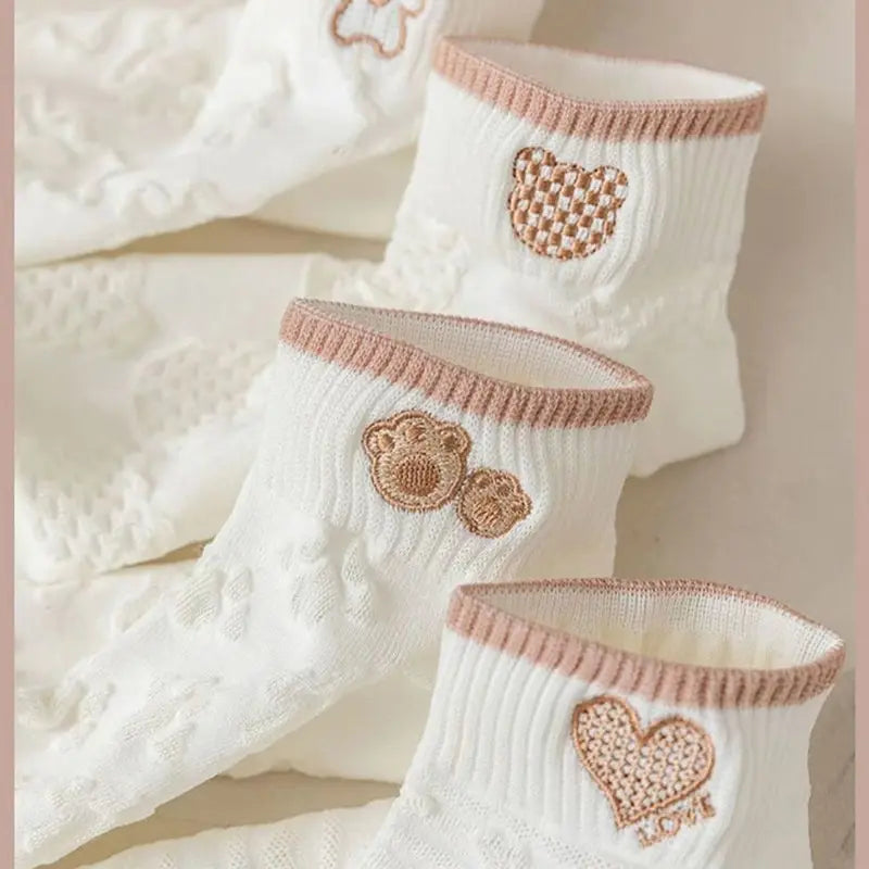 Kit de Meias Bordadas Femininas Confortáveis e Quentinhas Energy Express