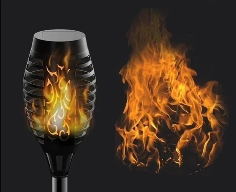Iluminação Solar para Caminho Externo - Tocha de Fogo Decorativa energy express