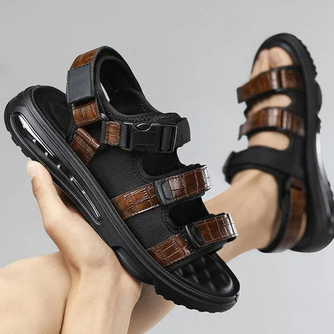 Sandália de Couro Masculina Sport Crocodille