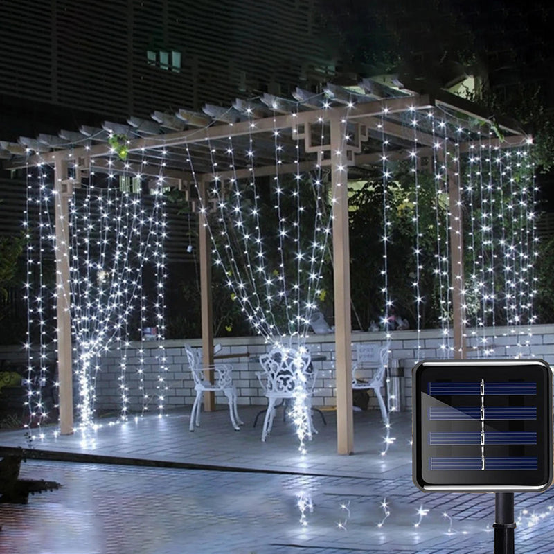 Cascata de Luzes para Jardim - Iluminação Solar para Decoração Externa Energy Express