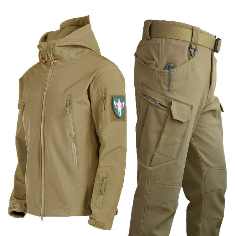 Conjunto Tático Traje Militar Impermeável - Jaqueta e Calça Energy Army Energy Express bege