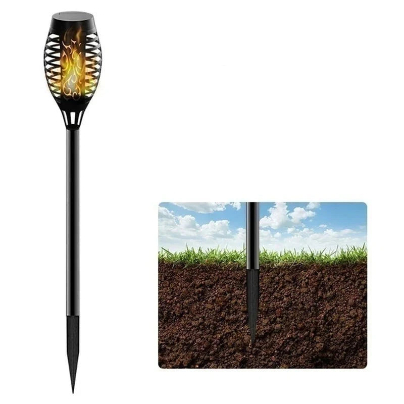 Iluminação Solar para Caminho Externo - Tocha de Fogo Decorativa energy express