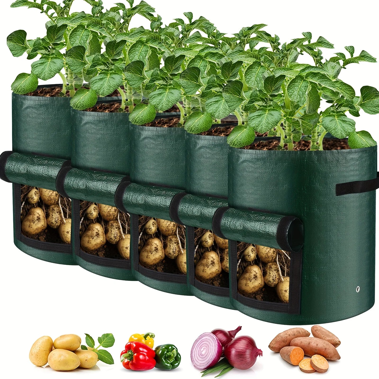 Saco de Cultivo para Batata com Janela com Alças – Kit 5 Unidades Energy Express