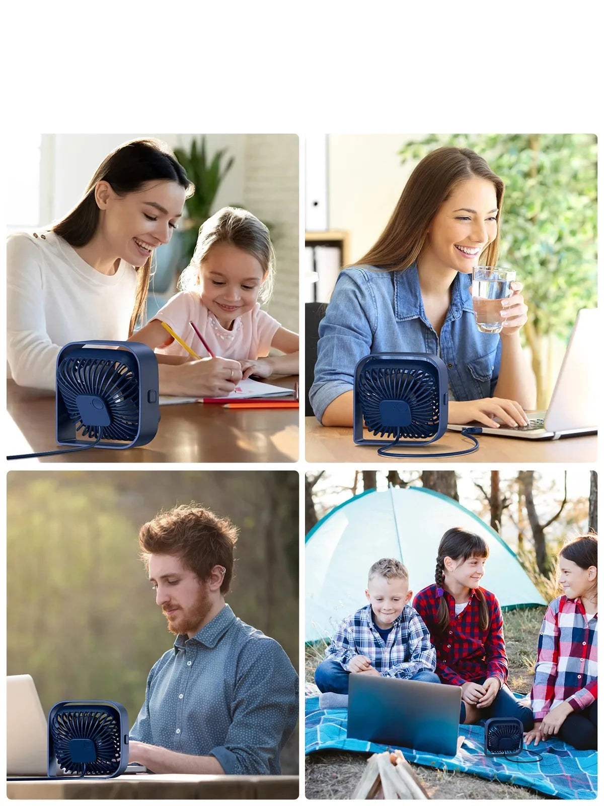 Ventilador de Mesa USB 360° para Home Office - 10cm Energy Express