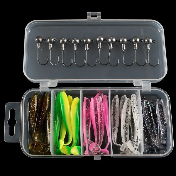 Kit 25 Iscas Artificiais Soft com Anzóis Chumbados – Ideal para Robalo, Traíra e Tucunaré Energy Express