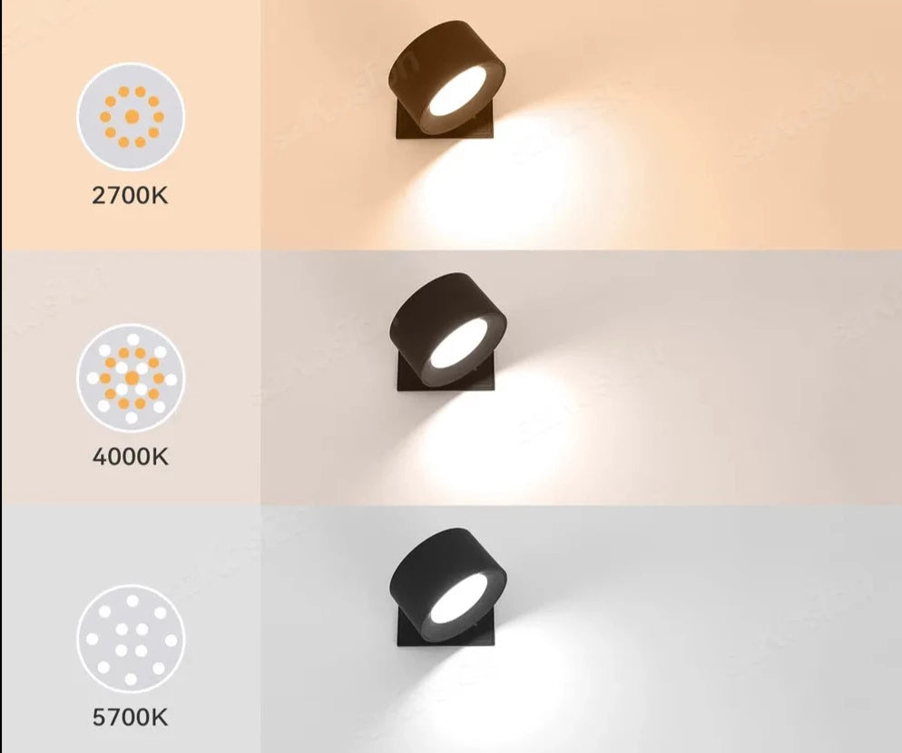 Luminária LED de Parede Recarregável Sem Furo