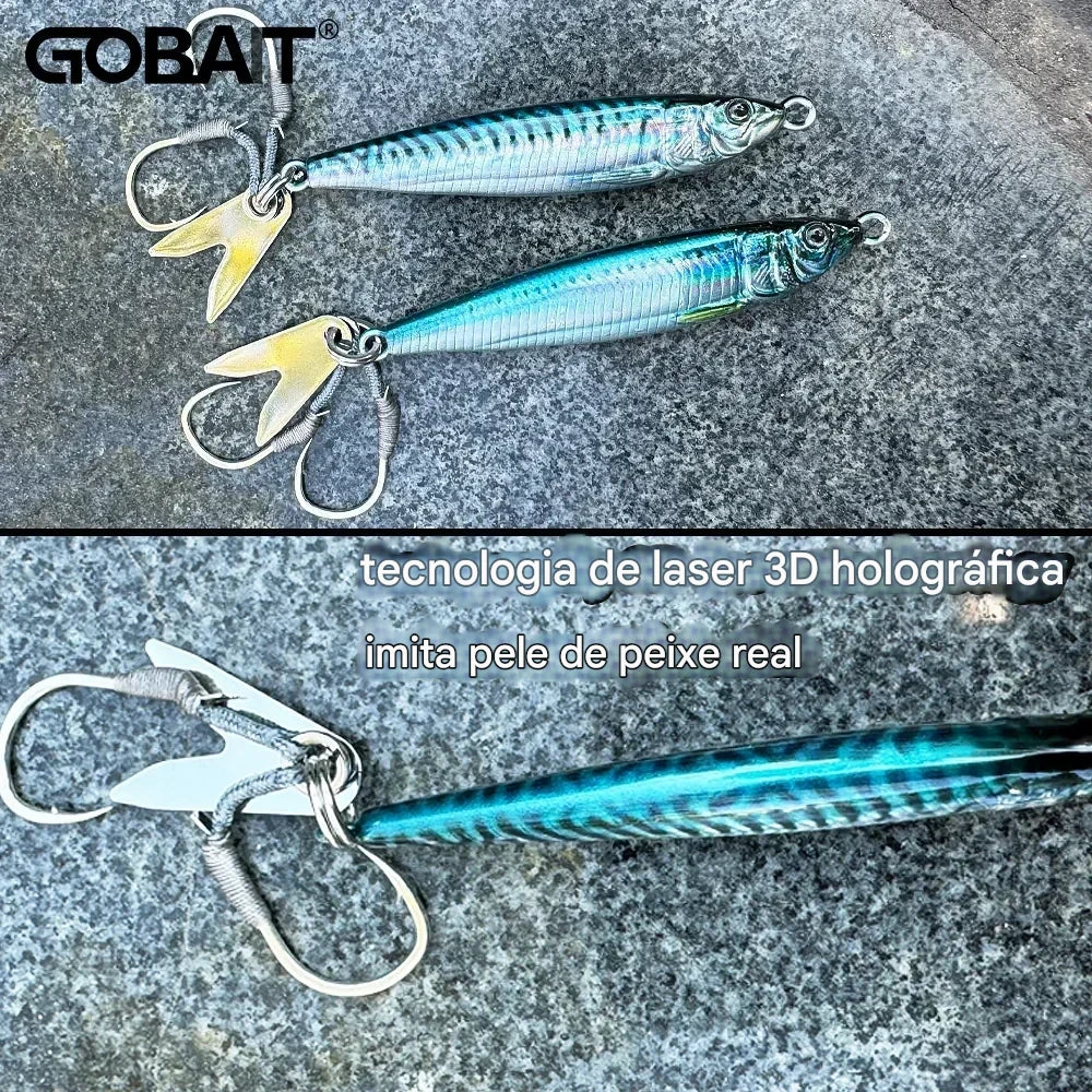 Isca Artificial Jig Metálica com Olhos 3D e Anzol Triplo – Água Doce e Salgada Energy Express