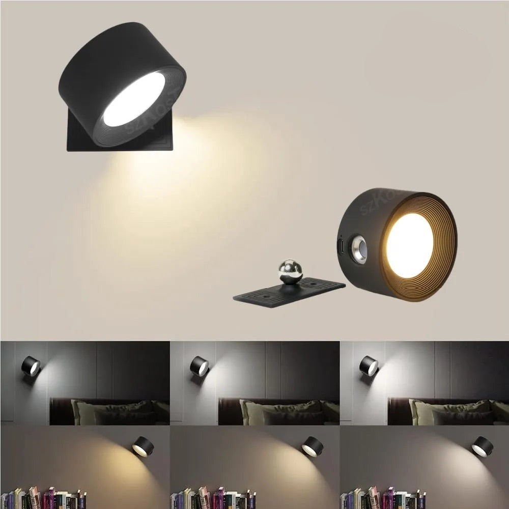 Luminária LED de Parede Recarregável Sem Furo