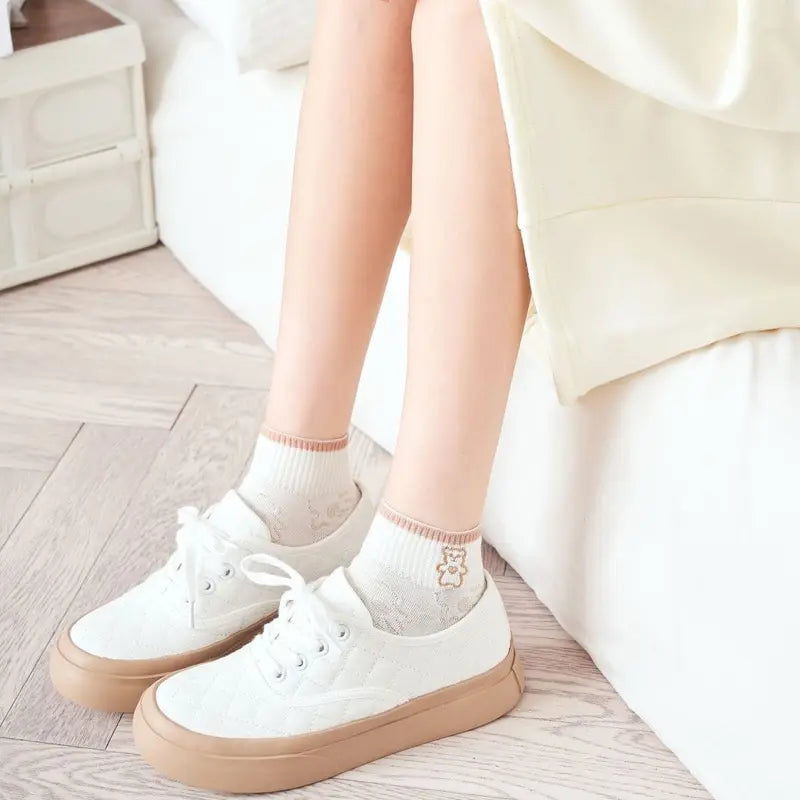 Kit de Meias Bordadas Femininas Confortáveis e Quentinhas Energy Express