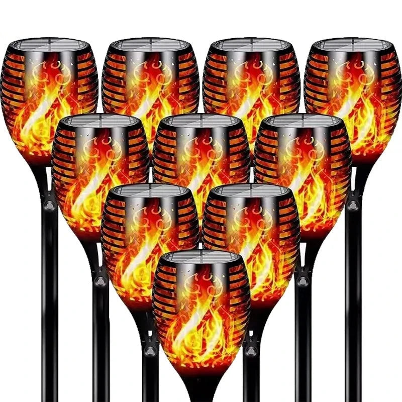 Iluminação Solar para Caminho Externo - Tocha de Fogo Decorativa energy express