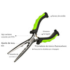 Alicate de Pesca Multifuncional Inoxidável com Capa – Removedor de Anzol, Cortador e Abridor de Argola Energy express