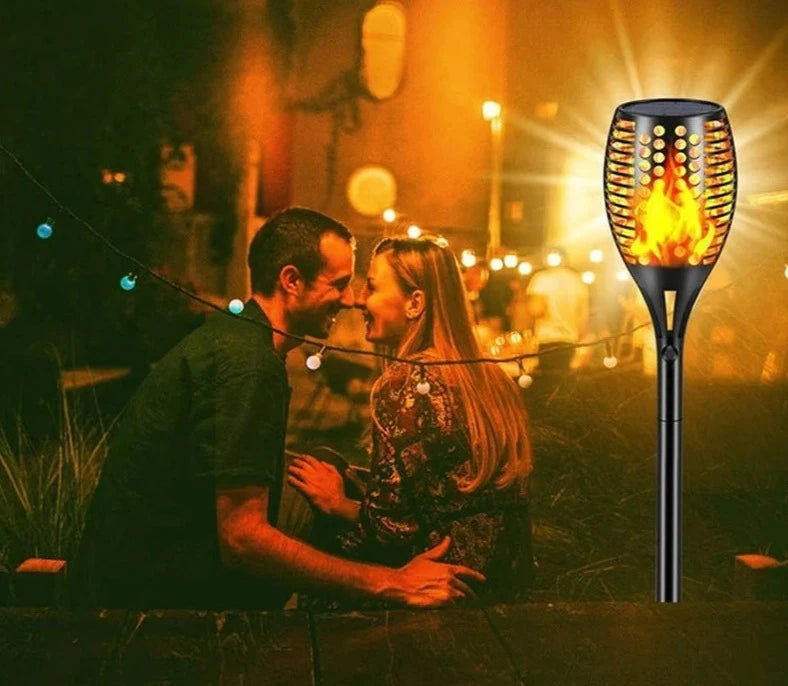 Iluminação Solar para Caminho Externo - Tocha de Fogo Decorativa energy express