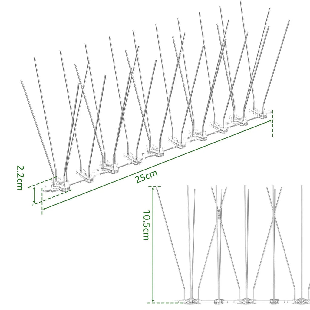 Passarinheira para telha telhado Espícula anti Pássaros Pombos - 12 peças energy express