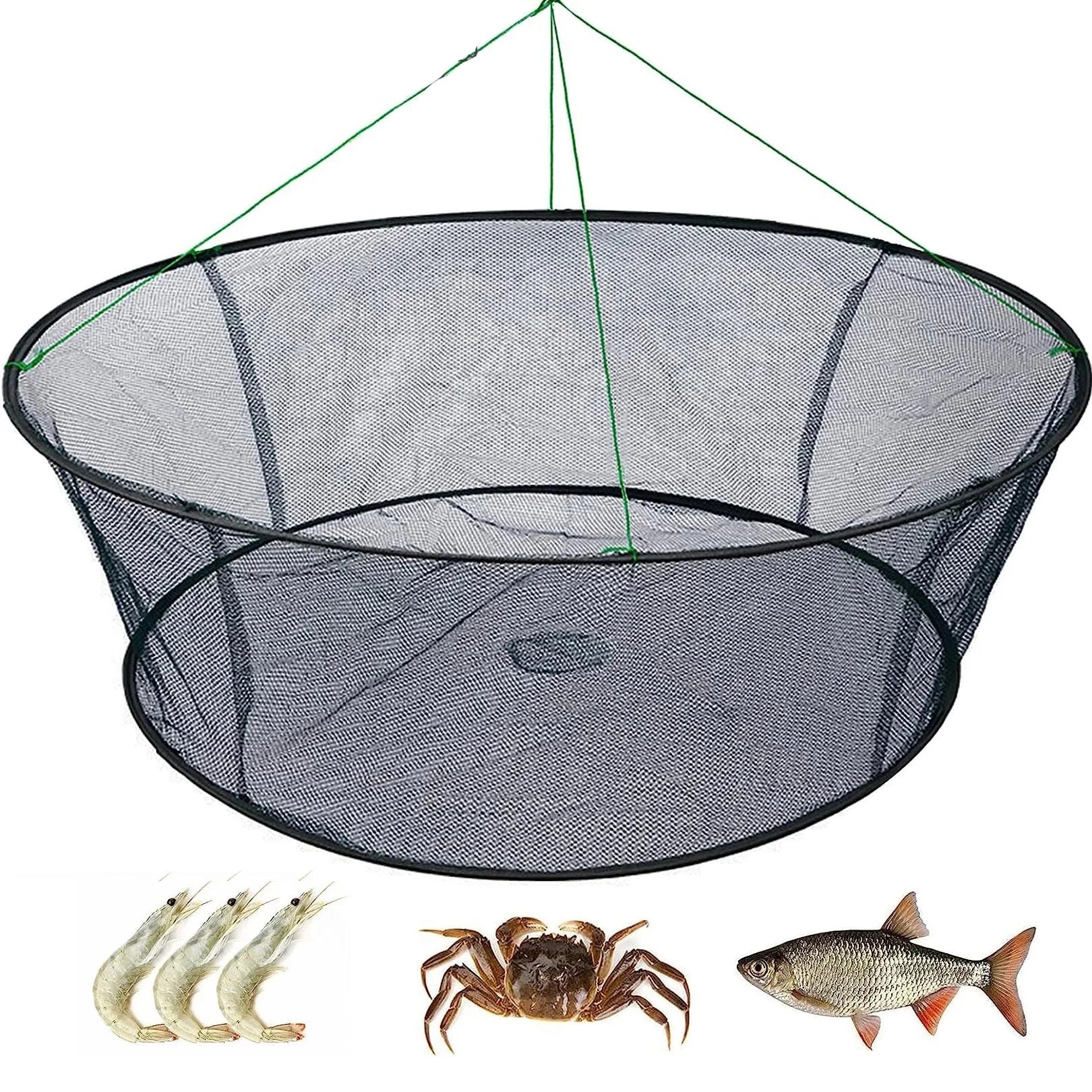 Rede de Pesca Dobrável com Bolsa para Isca