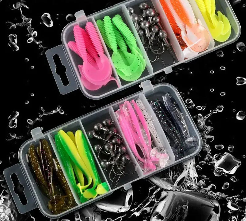 Kit 25 Iscas Artificiais Soft com Anzóis Chumbados – Ideal para Robalo, Traíra e Tucunaré Energy Express