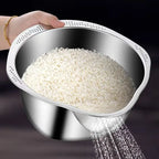 Tigela Escorredora Inox 2 em 1 para Lavar Arroz, Frutas e Verduras - Aço Inoxidável 304 Energy Express