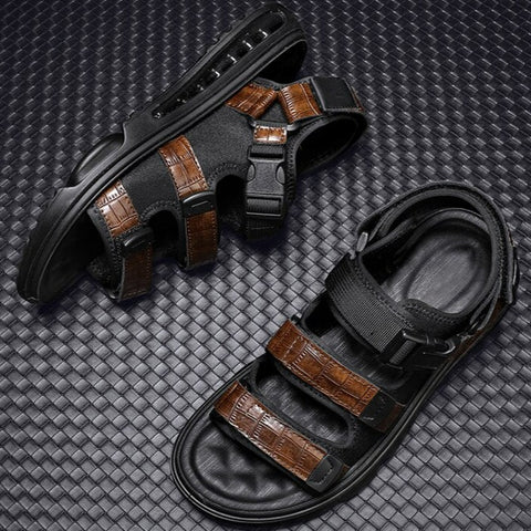 Sandália de Couro Masculina Sport Crocodille