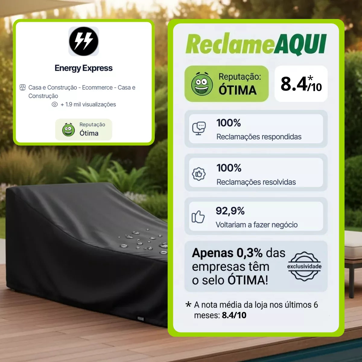 capa de espreguicadeira energy express reclame aqui