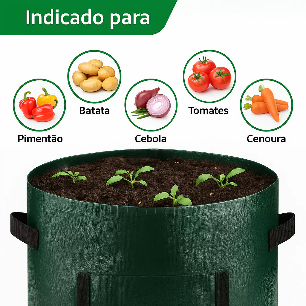 Saco de Cultivo para Batata com Janela com Alças – Kit 5 Unidades Energy Express