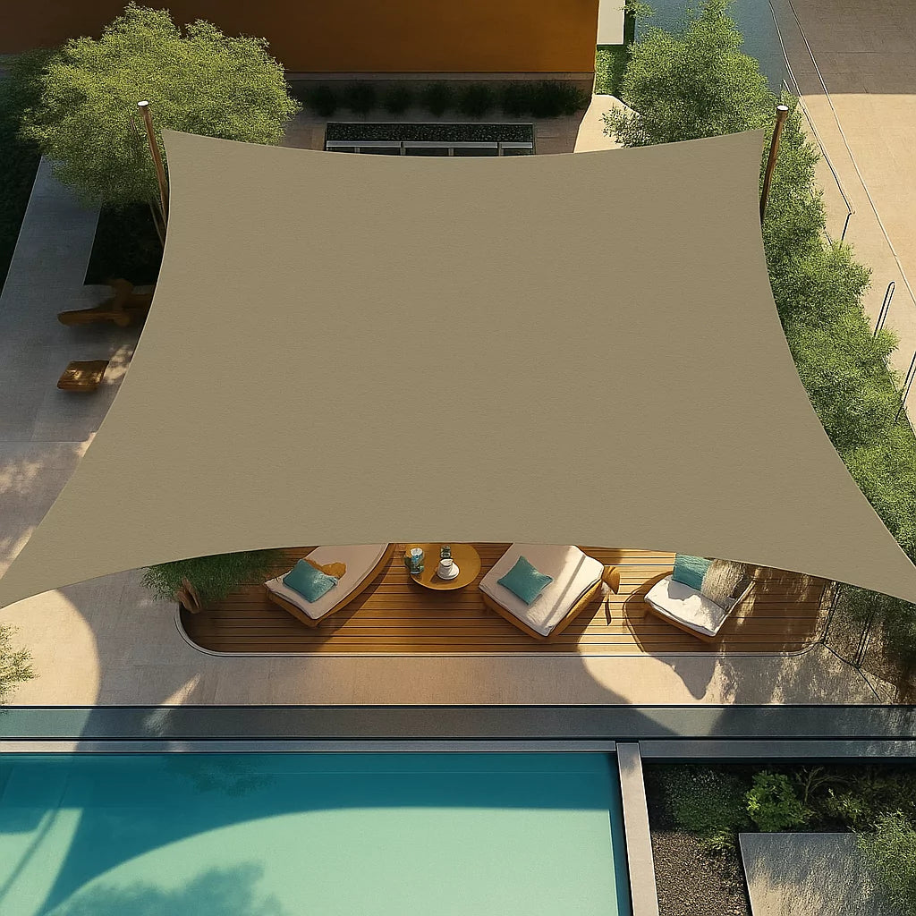 Toldo Impermeável Lona Retangular Colorido Para Cobertura em Área Externa Energy Express caqui