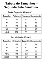 Segunda Pele Feminina com Flanela – Conjunto Térmico Quente e Confortável Energy Express tabela de tamanhos
