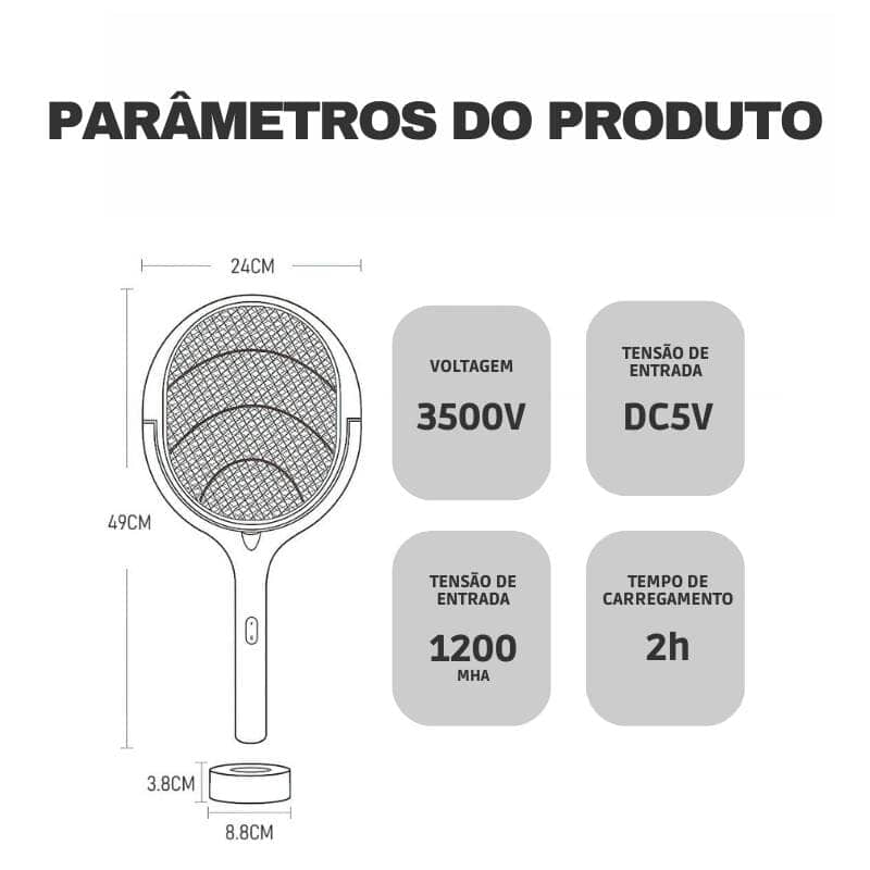 Raquete Elétrica Mata Mosquito Energy Express