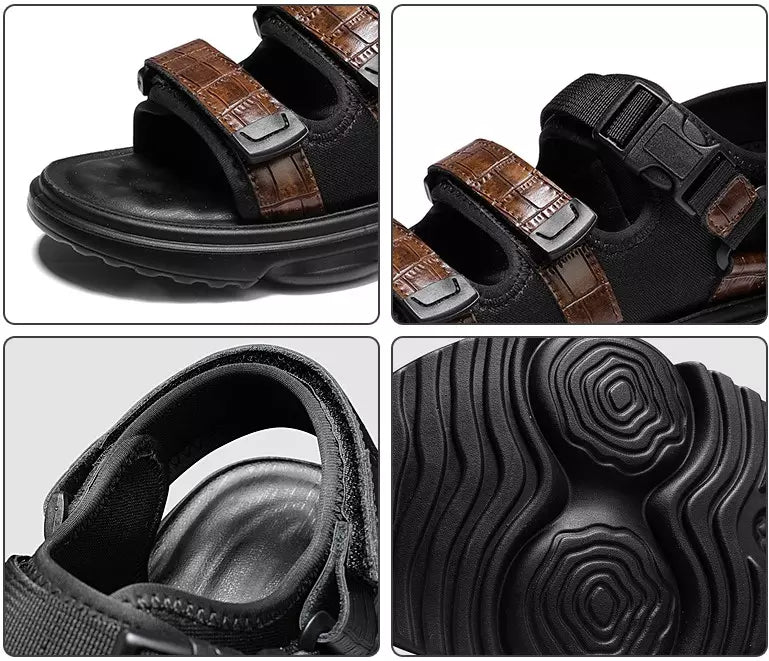 Sandália de Couro Masculina Sport Crocodille