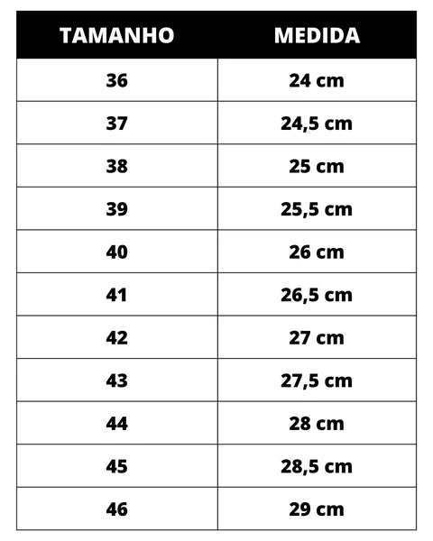 Tênis Masculino de Couro Sport Crocodille tabela de tamanhos