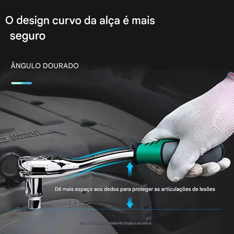 Jogo de Chave Catraca com Soquetes 1/4” Portátil – Kit de Ferramentas para Reparo Automotivo e Doméstico Energy Express