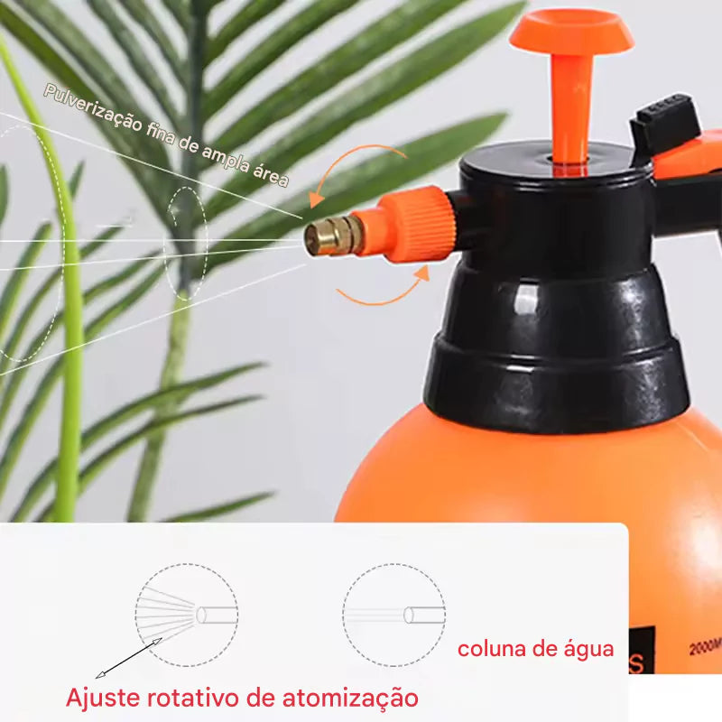 Pulverizador Pde Alta Pressão Manual Portátil para Jardim e Desinfecção – 2 Litros