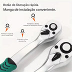 Jogo de Chave Catraca com Soquetes 1/4” Portátil – Kit de Ferramentas para Reparo Automotivo e Doméstico Energy Express