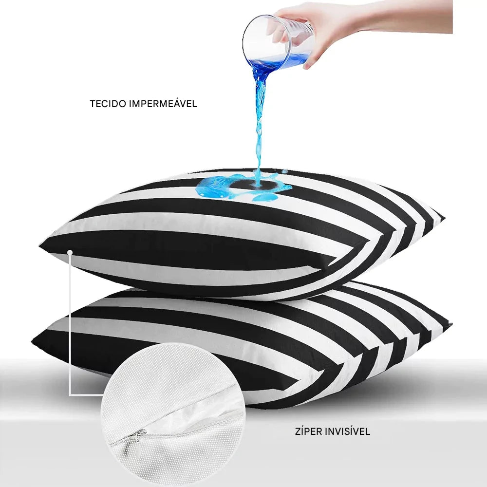 Capa de Almofada Impermeável Listrada para Área Externa Energy Express