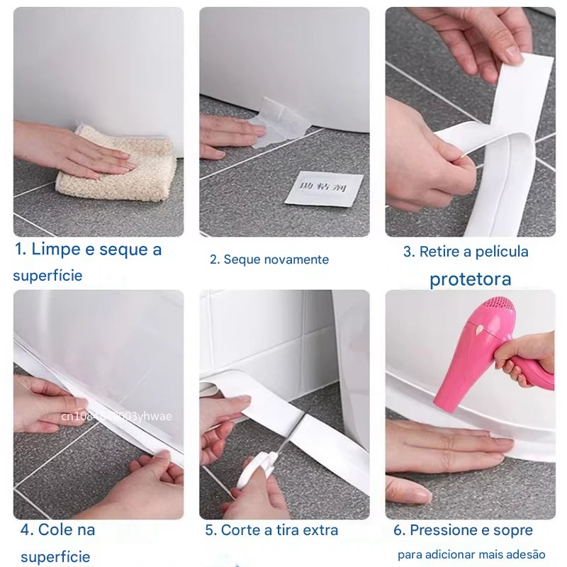 Fita de Vedação Impermeável Auto-adesiva PVC para Cozinha e Banhero Energy Express