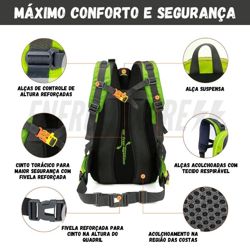 Mochila de Camping 40L Impermeável para Trilha e Trekking – Mochila de Aventura em Nylon Resistente Energy Express