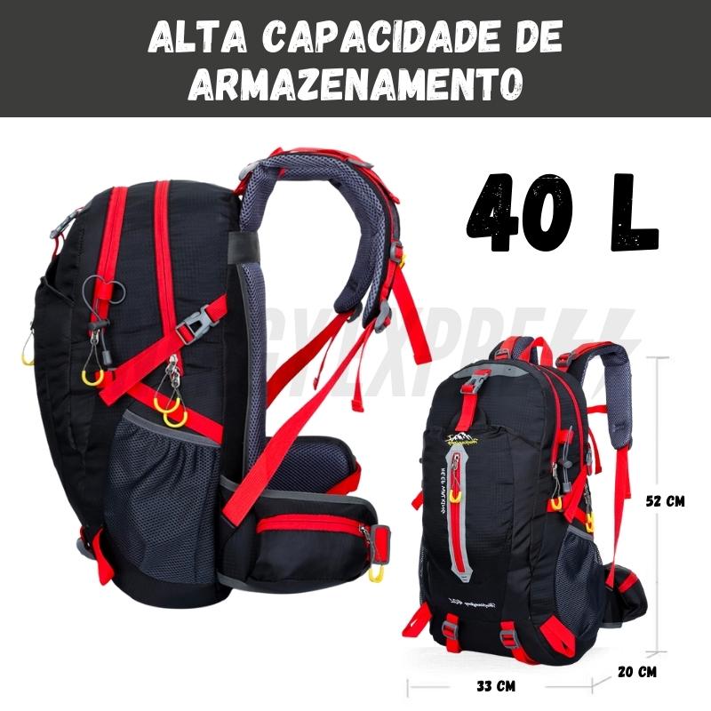 Mochila de Camping 40L Impermeável para Trilha e Trekking – Mochila de Aventura em Nylon Resistente Energy Express