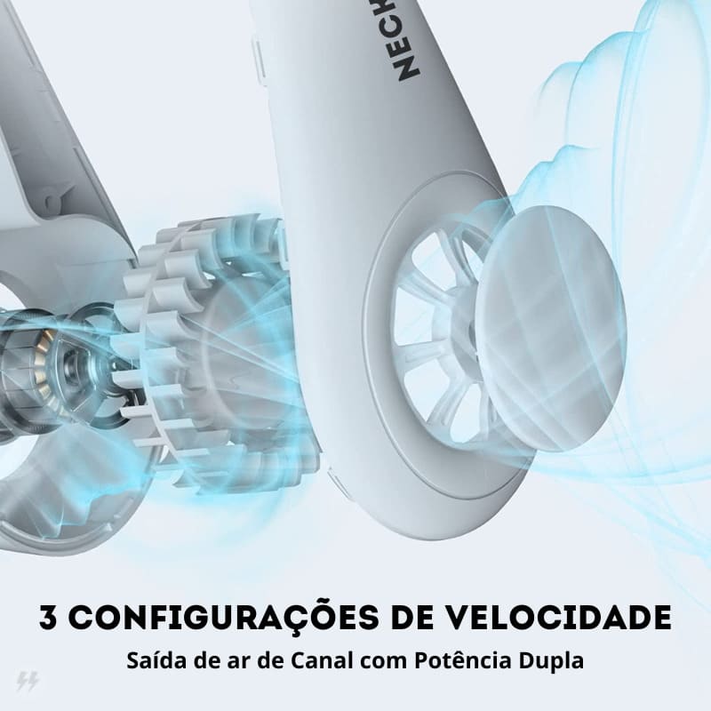 Ventilador Portatil de Pescoço 360° NeckAir Turbo – Recarregável USB Energy Express