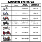 Capa para Motocicleta Impermeável com Trava - Cobrir Moto tamanho das capas
